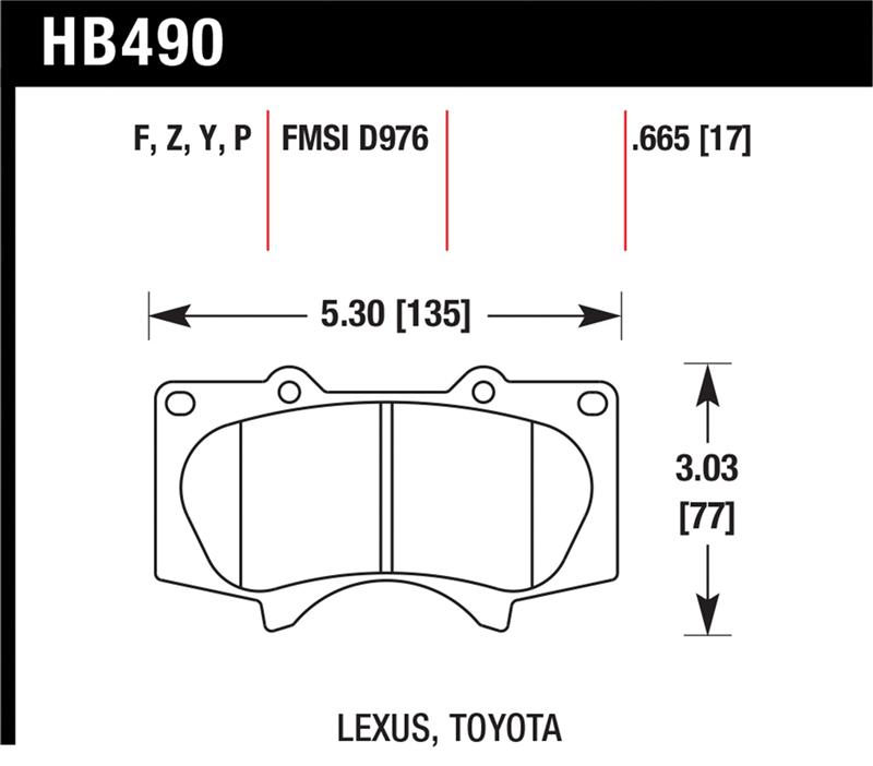 Toyota 4Runner Brake Pads - Front - Hawk Performance - Performance Ceramic - `03-`16